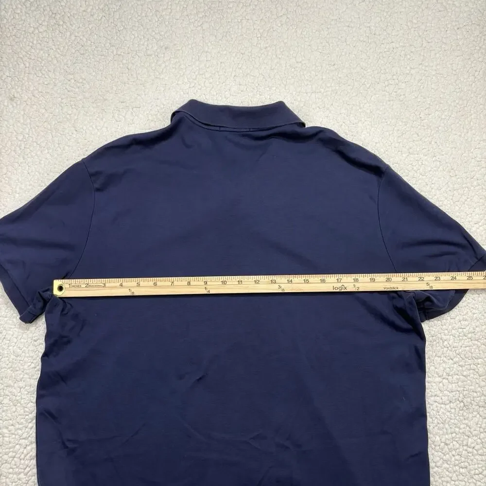 POLO RALPH LAUREN Pima Soft Touch‎ Mens Size XL Polo Navy Natural Flesh Pony